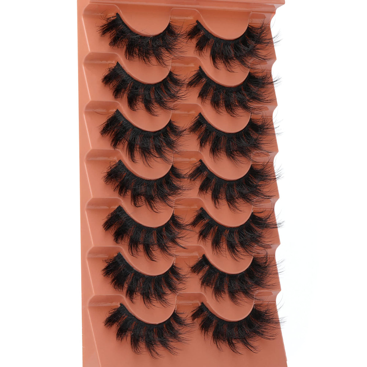 TOOCHUNAG Fluffy Spiky False Eyelashes on a model