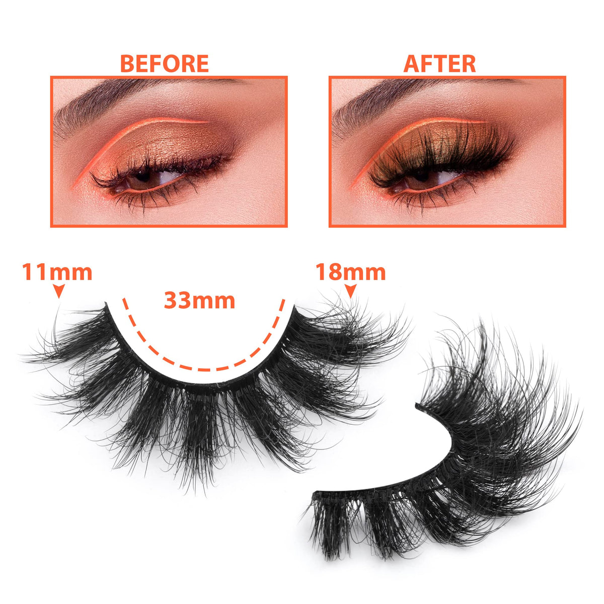TOOCHUNAG Fluffy Spiky False Eyelashes side view