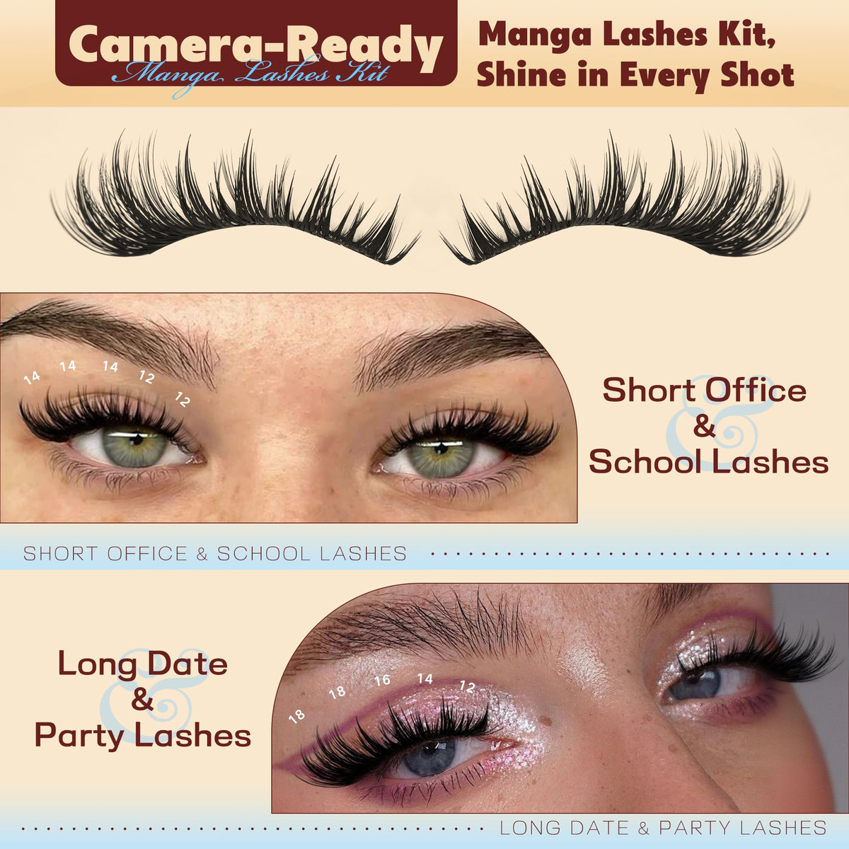 TOOCHUNAG Lash Clusters Kit displayed with all components