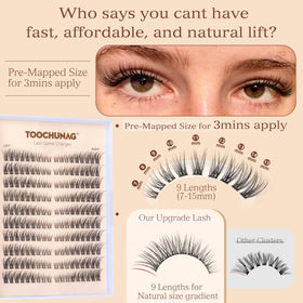 TOOCHUNAG lash clusters on a makeup table