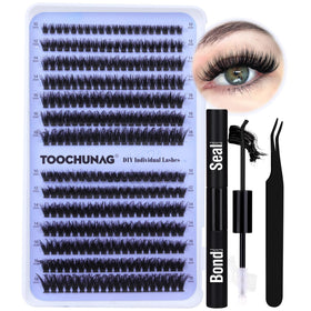 TOOCHUNAG Lash Extension Kit 280Pcs with lash clusters and tools