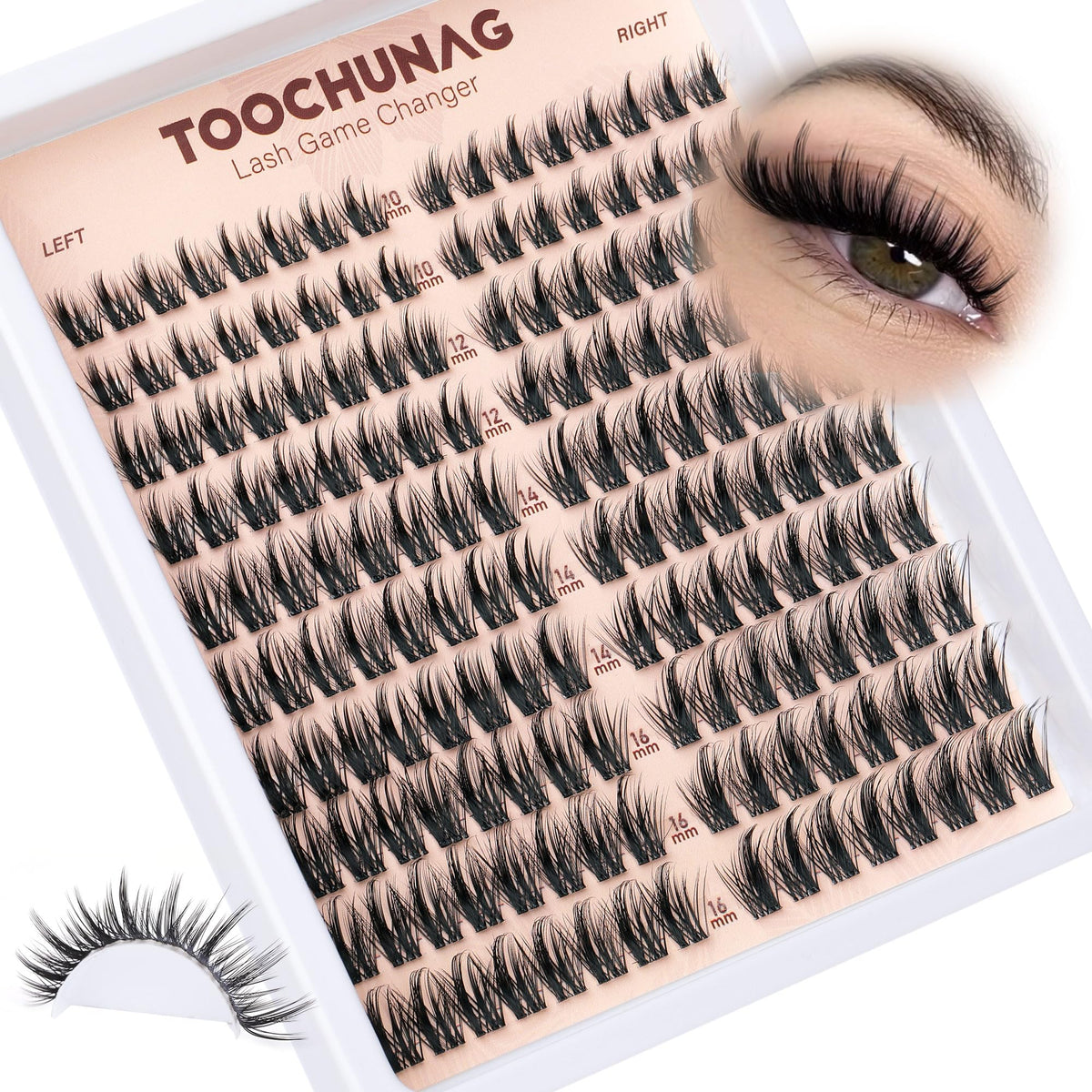 TOOCHUNAG Manga Lash Clusters 160pcs front view