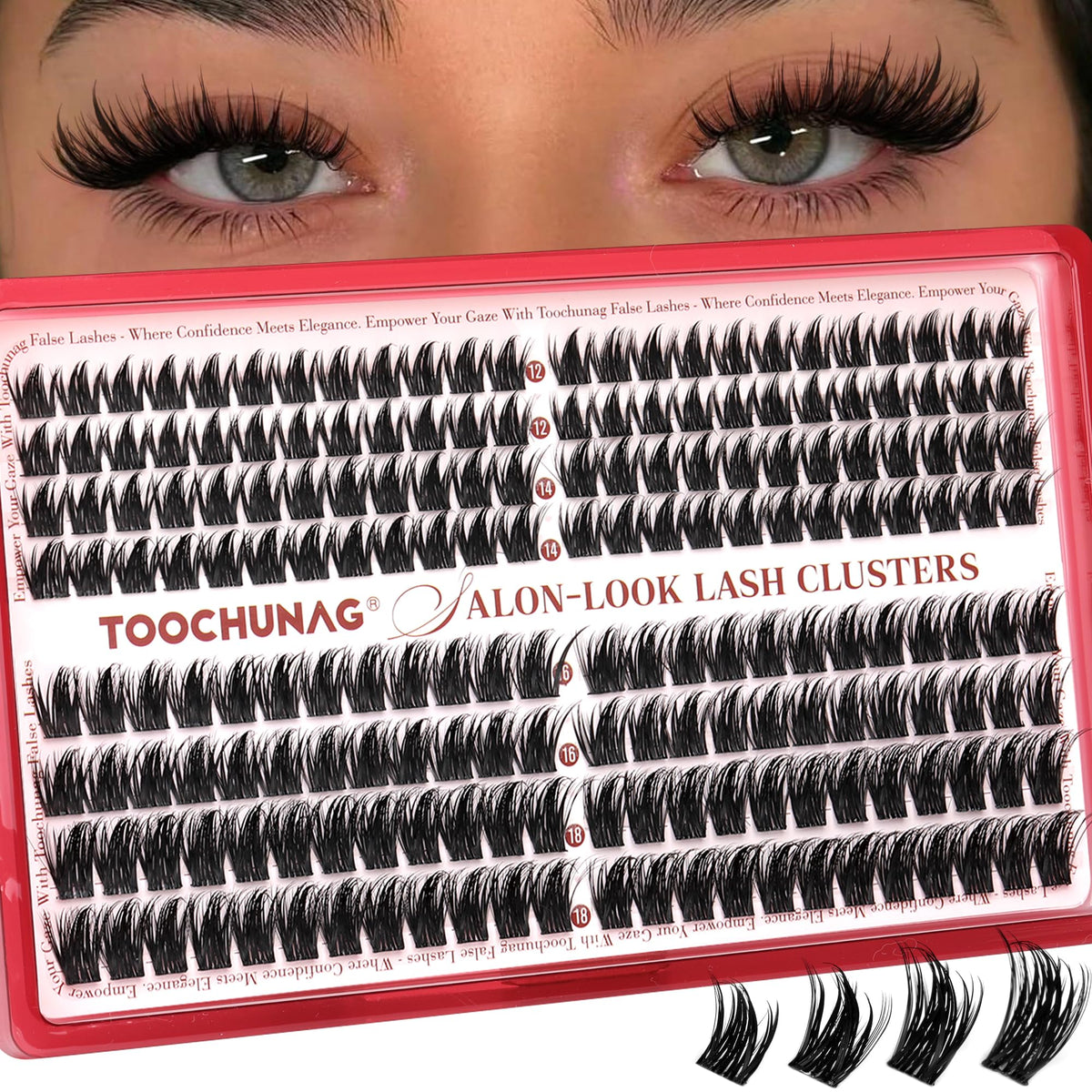 TOOCHUNAG Manga Lash Clusters 192pcs front view