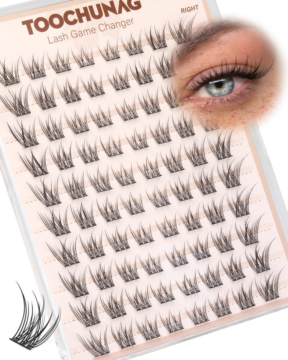 TOOCHUNAG Natural Lash Clusters 8-12mm front view