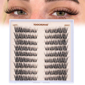 TOOCHUNAG Natural Lash Clusters front view with organized lash lengths