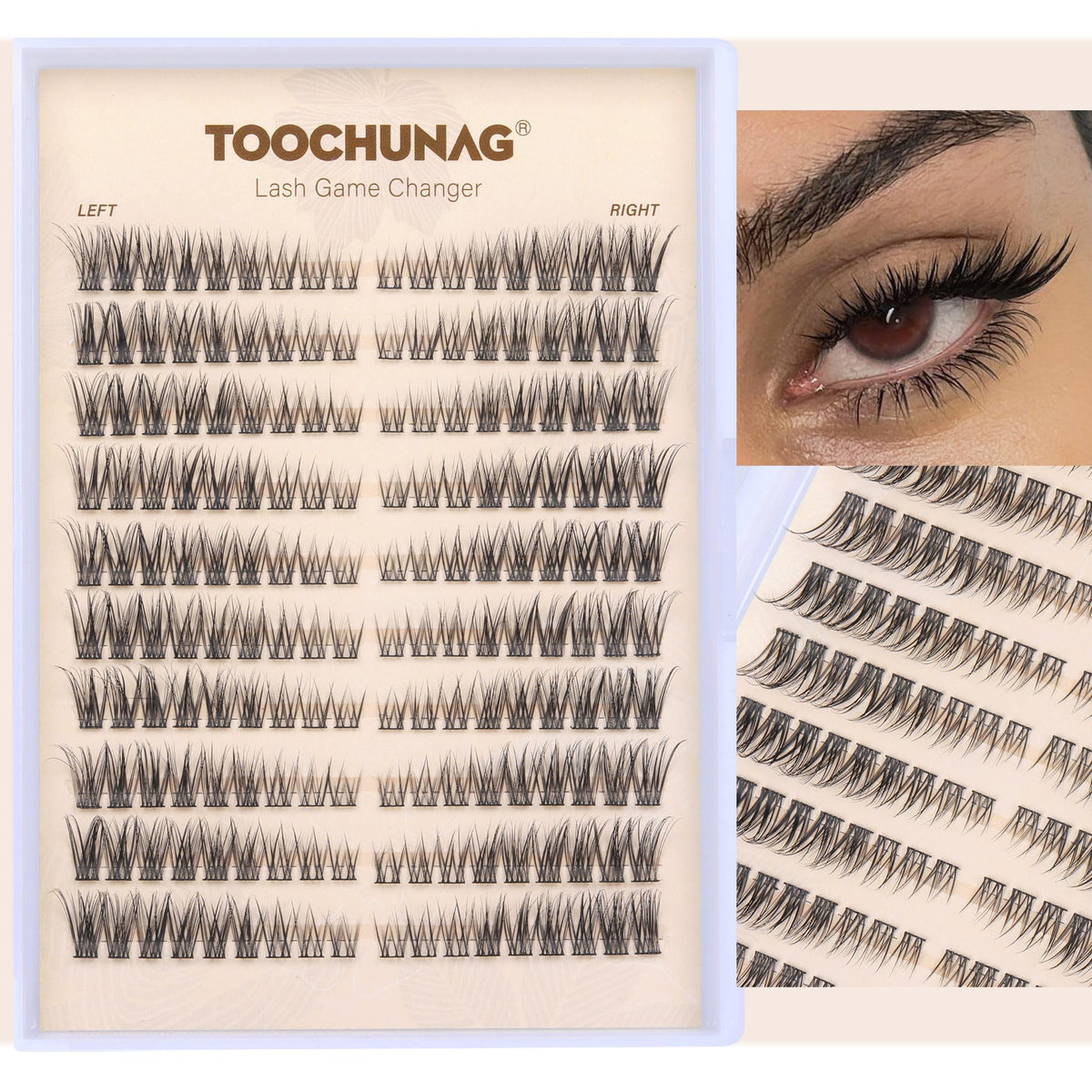 TOOCHUNAG Natural Lash Clusters packaging