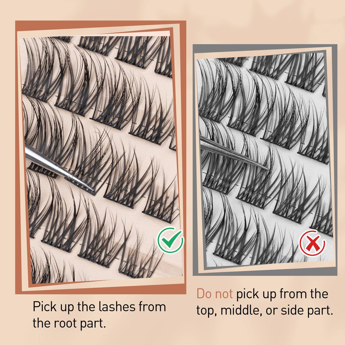 TOOCHUNAG Wispy Lash Clusters in natural light