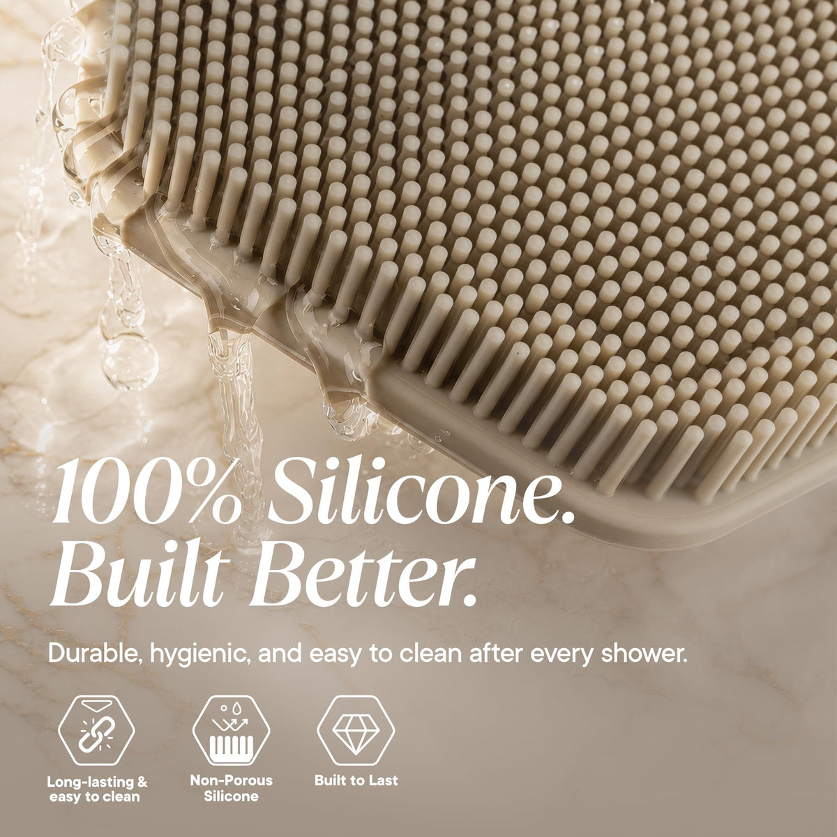 TOOLETRIES Silicone Back Scrubber close-up of bristles