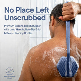 TOOLETRIES Silicone Back Scrubber Glacier with ergonomic handle