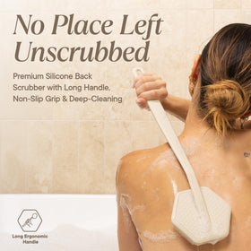 TOOLETRIES Silicone Back Scrubber showing flexible silicone bristles