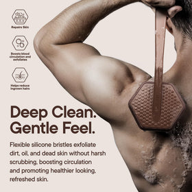 TOOLETRIES Silicone Back Scrubber with lathered body wash
