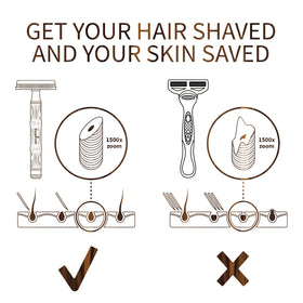 Top view of Bambaw razor with user manual and blades