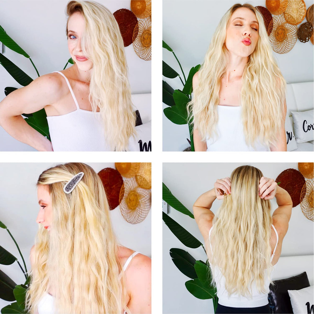 TOP4EVER 3 Barrel Curling Iron lifestyle scene with styled hair