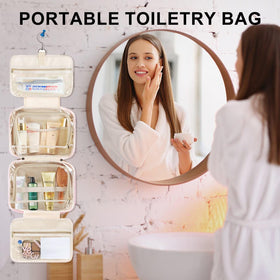 TOPEAST Hanging Toiletry Bag packed flat for travel