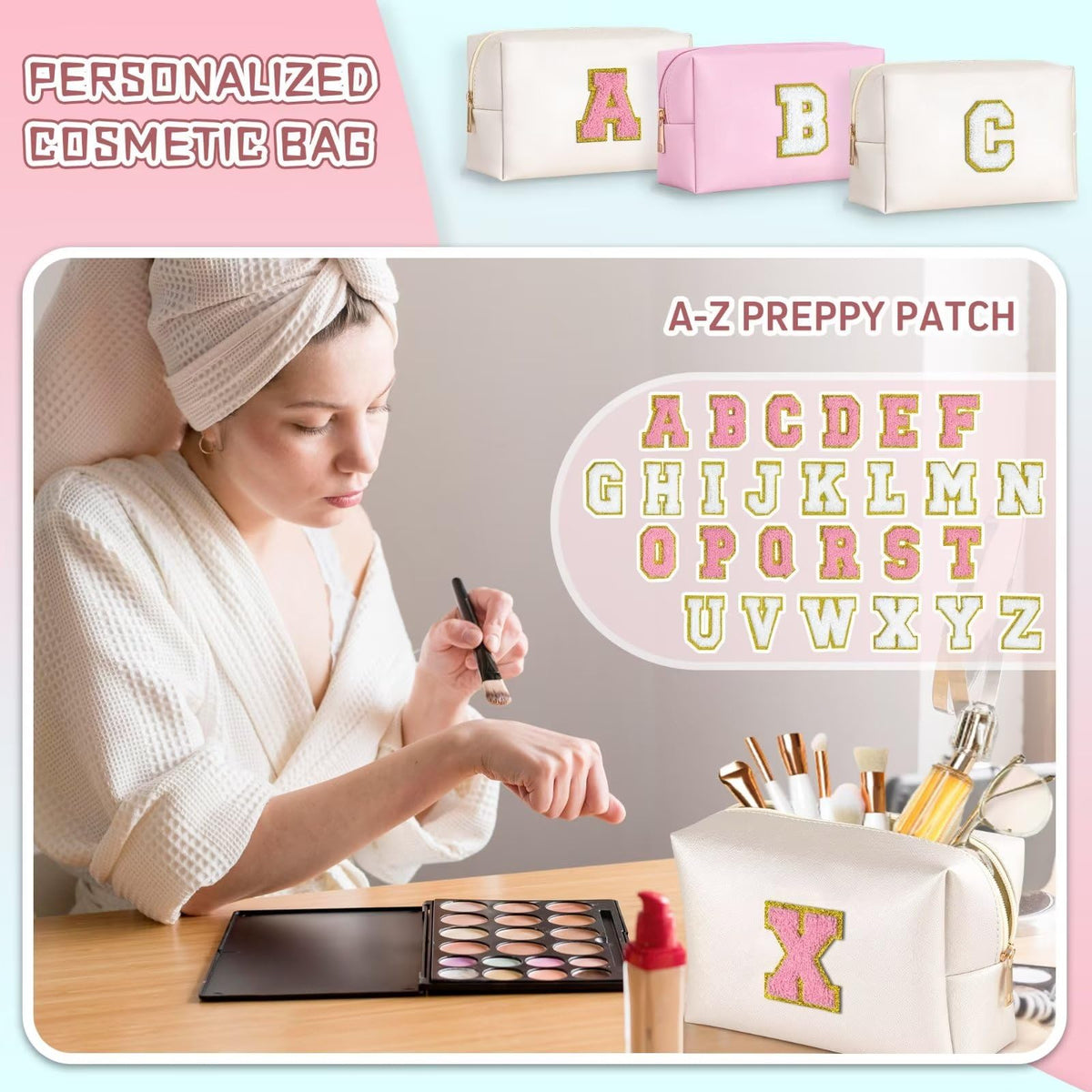 TOPEAST Makeup Bag open with cosmetics inside