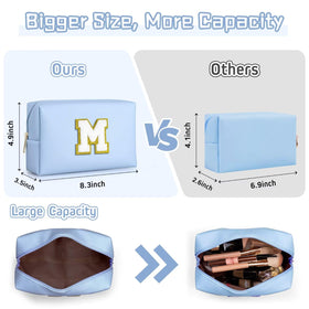 TOPEAST Makeup Bag Sky Blue M opened showing interior