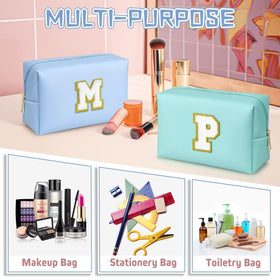 TOPEAST Preppy Makeup Bag in hand for size reference