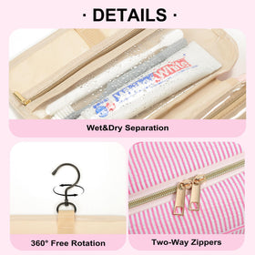 TOPEAST toiletry bag hanging from a bathroom hook