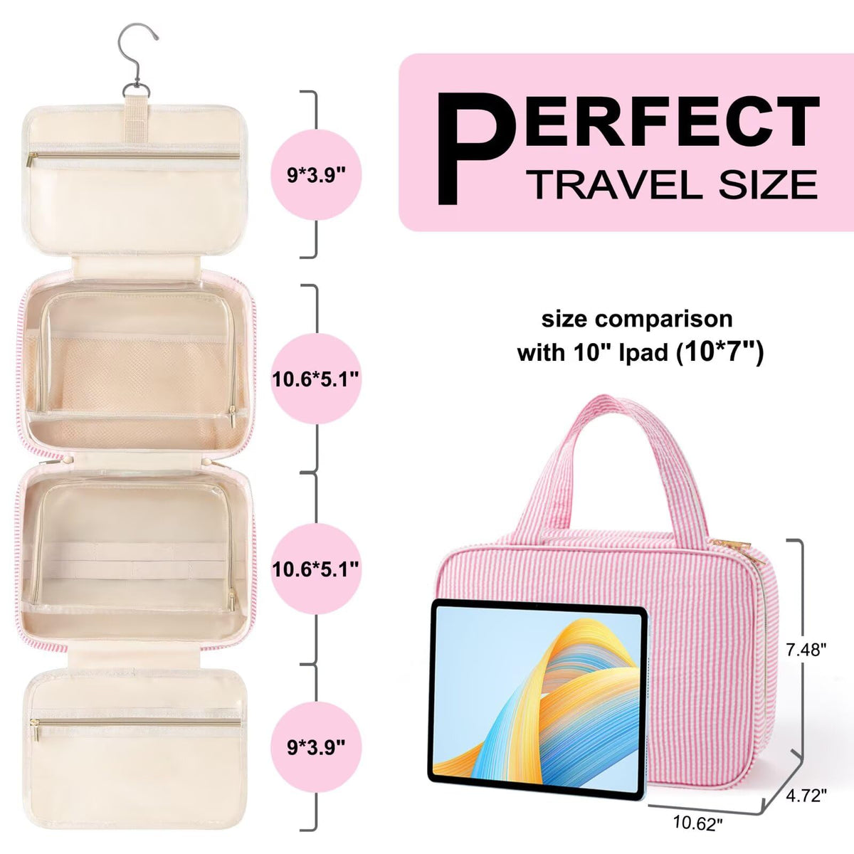 TOPEAST toiletry bag open showing compartments and organization