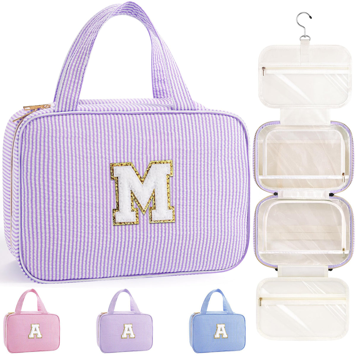 TOPEAST Travel Hanging Toiletry Bag front view in purple