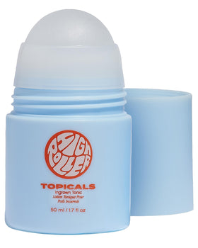 Topicals High Roller Ingrown Hair Serum front view with roll-on applicator