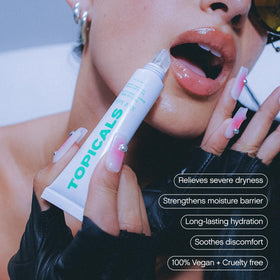 Topicals Slick Salve Mint Lip Balm opened showing the balm