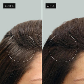 TOPPIK Colored Hair Thickener Medium Brown in use on hair