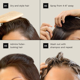 TOPPIK Colored Hair Thickener Spray Light Brown on a vanity