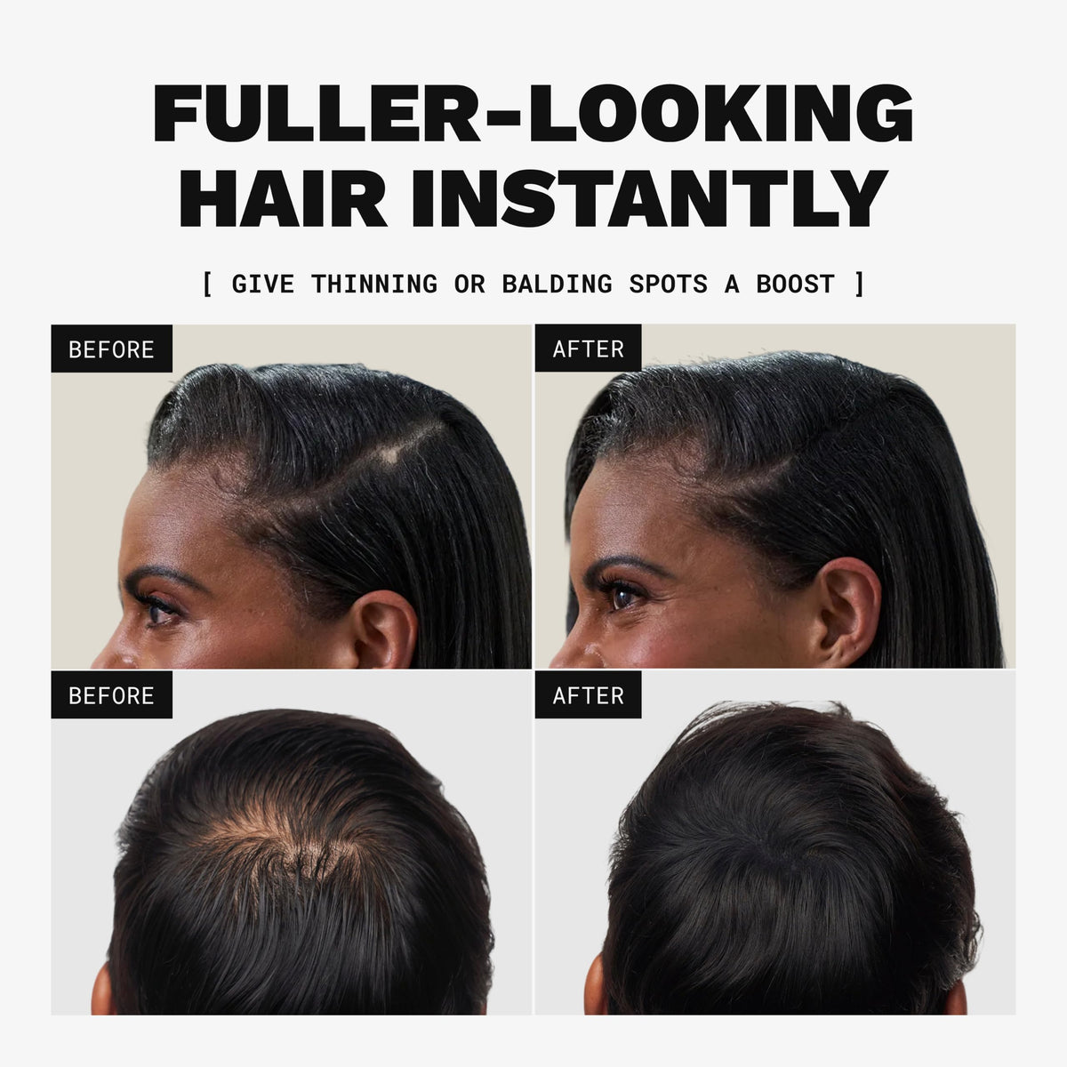 Toppik Hair Building Fibers application process