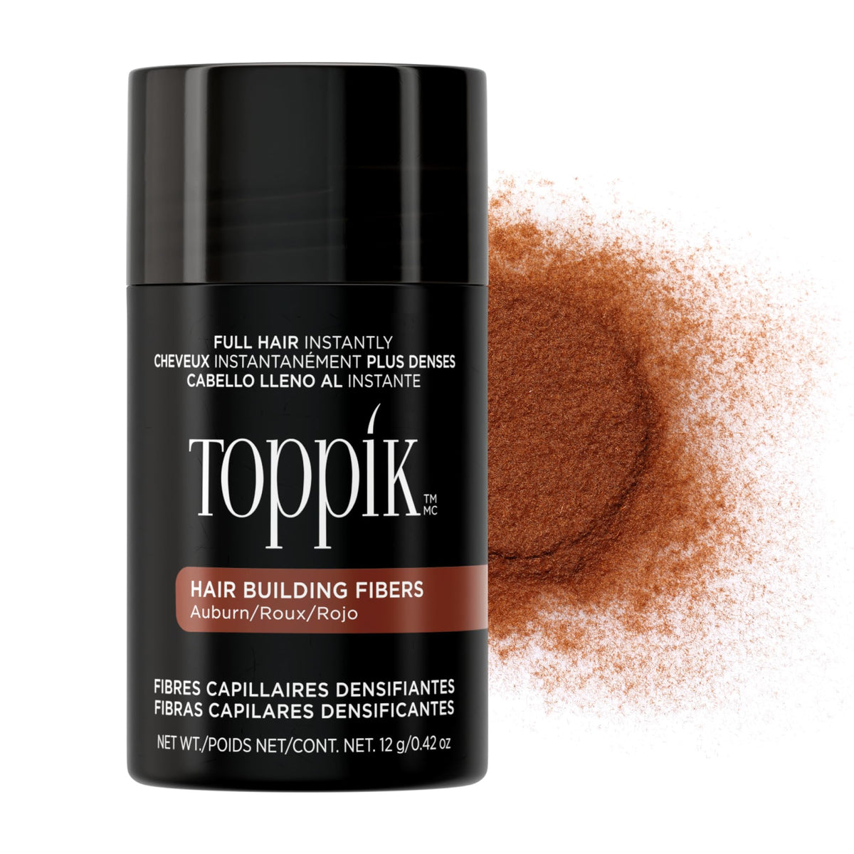Toppik Hair Building Fibers Auburn 12g front view