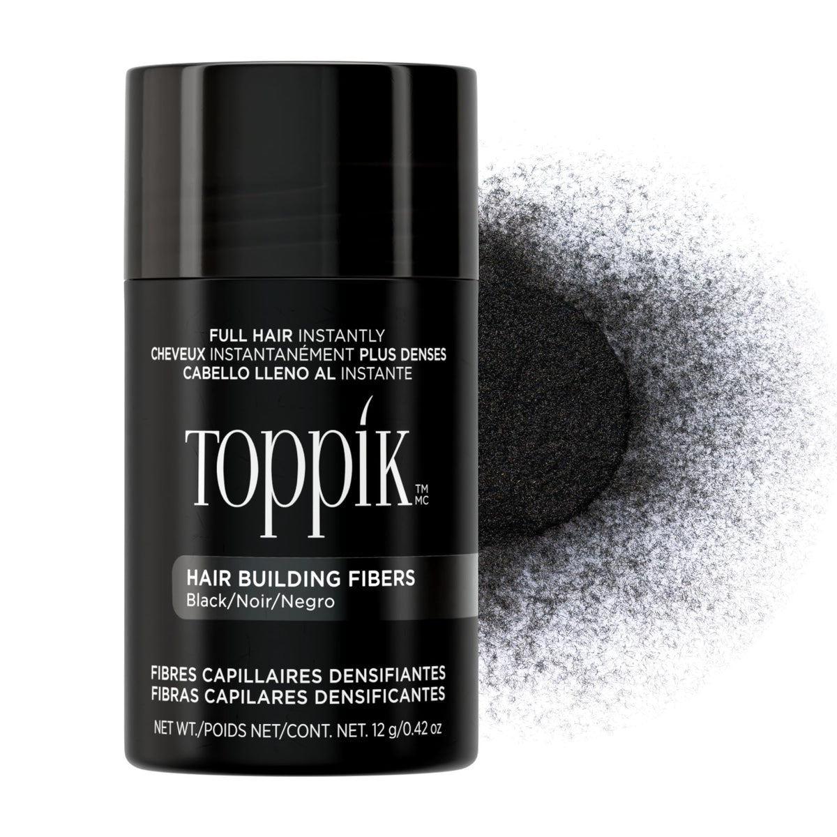 TOPPIK Hair Building Fibers Black 12g front view
