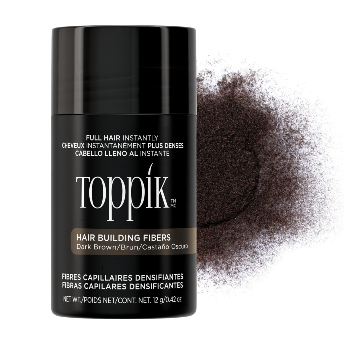 TOPPIK Hair Building Fibers Dark Brown 12g front view