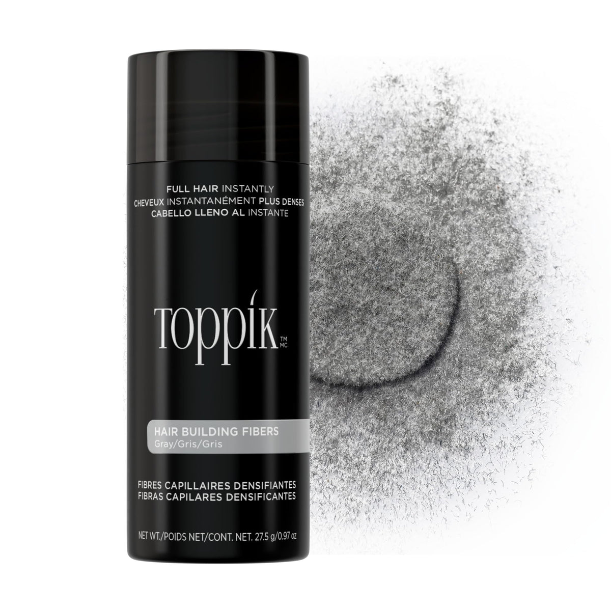TOPPIK Hair Building Fibers Gray 27.5g front view