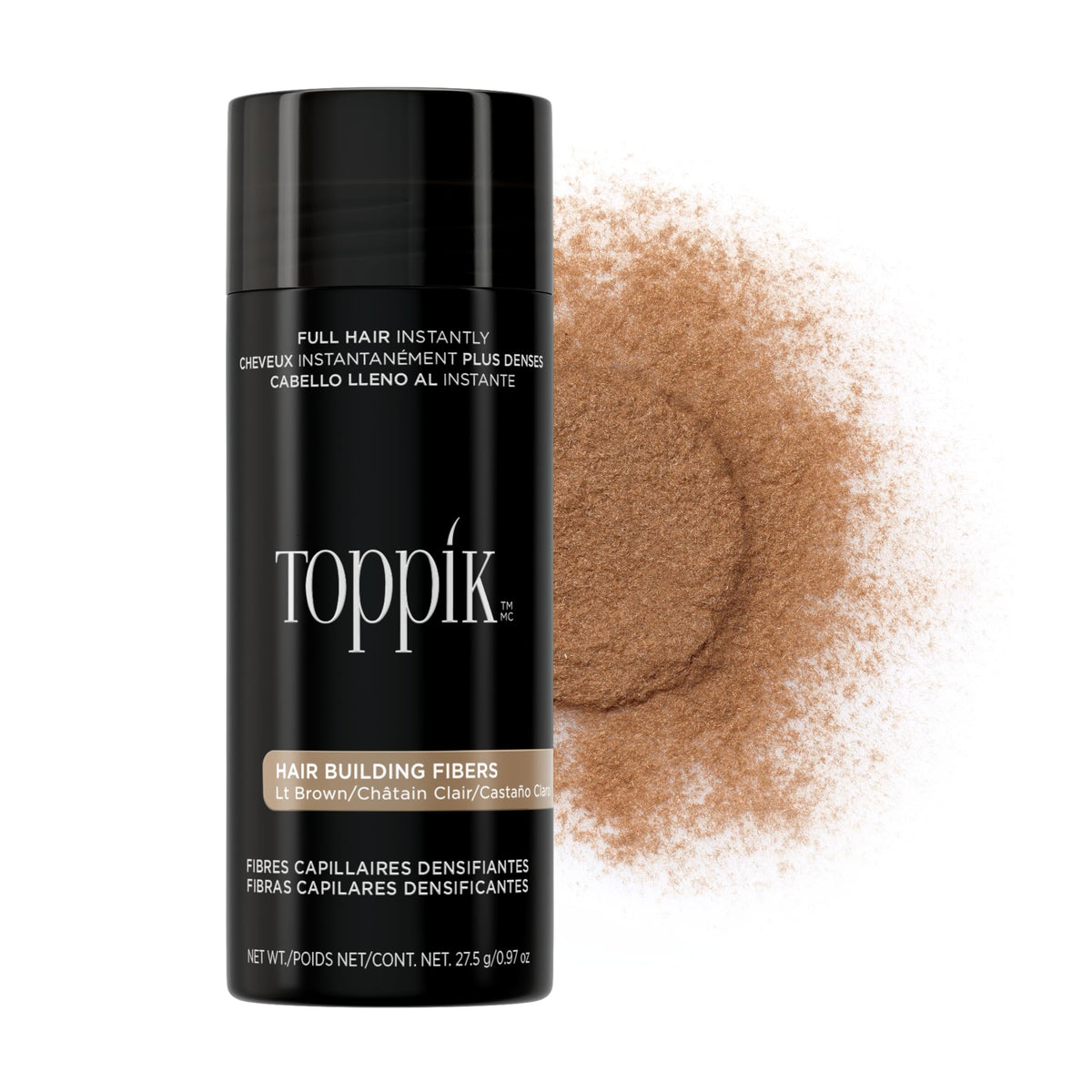 TOPPIK Hair Building Fibers Light Brown 27.5g front view