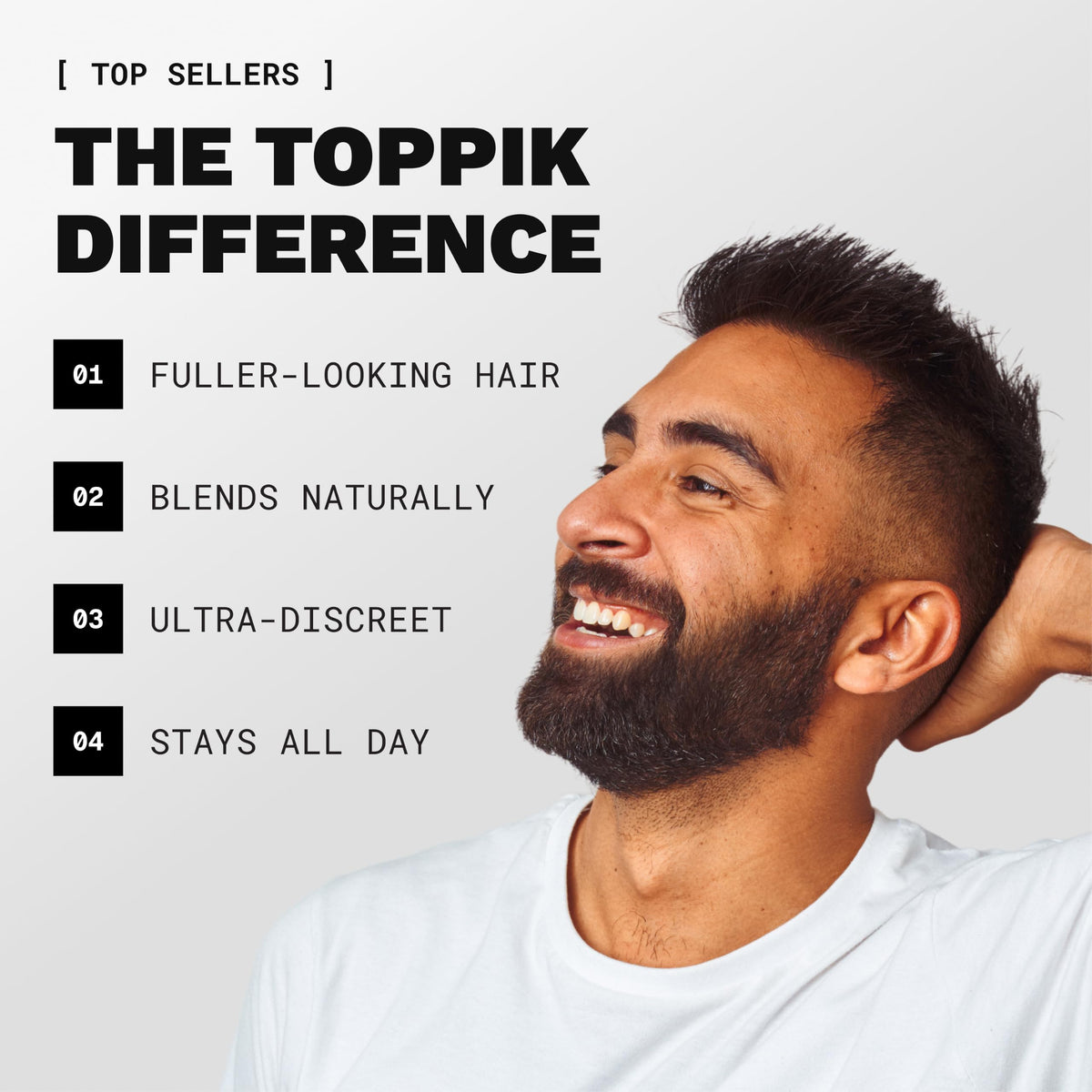 TOPPIK Hair Building Fibers Medium Brown 27.5g application process