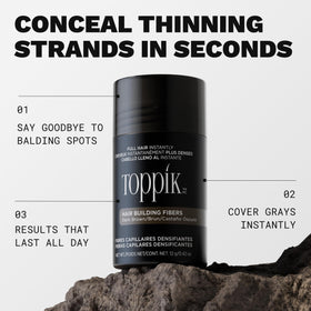 TOPPIK Hair Building Fibers Medium Brown 27.5g packaging