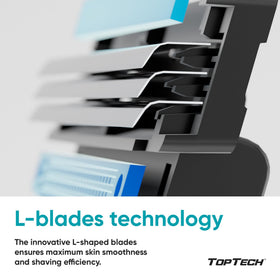 Toptech Razor 3 cartridges arranged for display