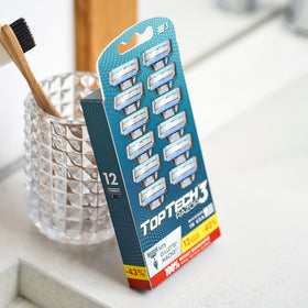 Toptech Razor 3 cartridges arranged neatly
