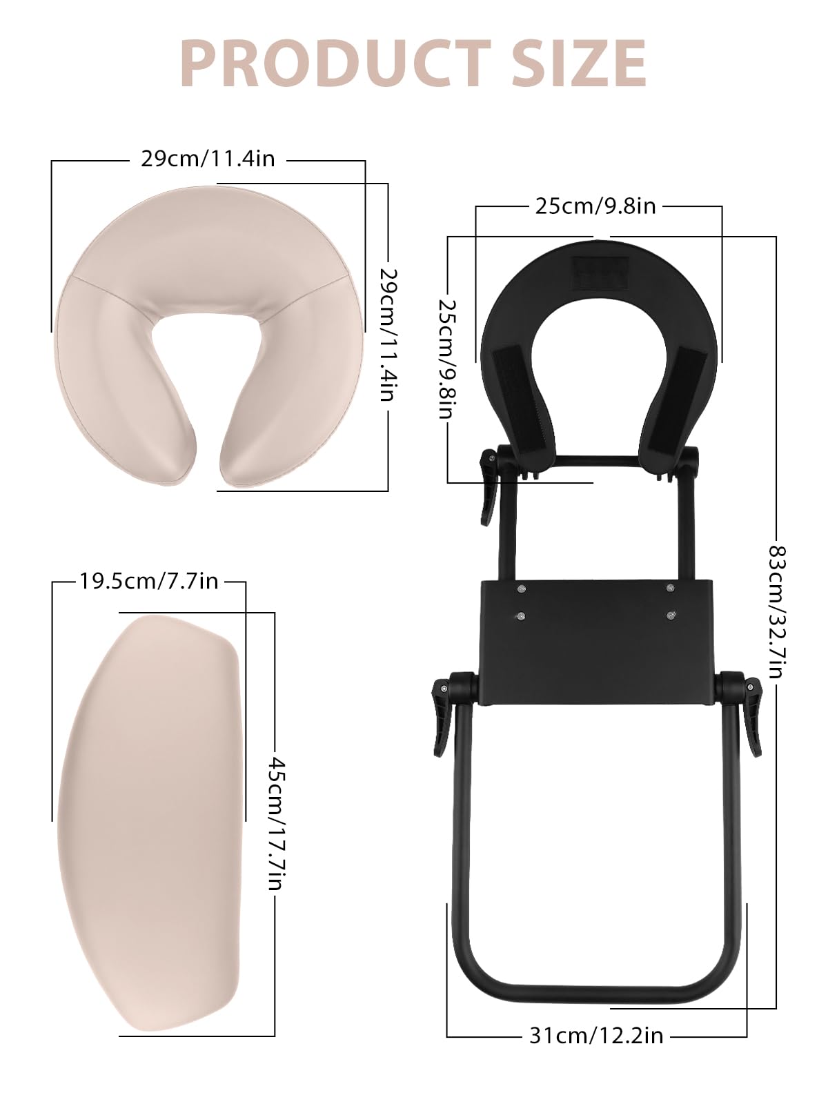 TOROKOM Face Pillow Cradle with black nylon bag for storage