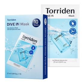 Torriden DIVE IN Hyaluronic Acid Facial Mask packaging front view