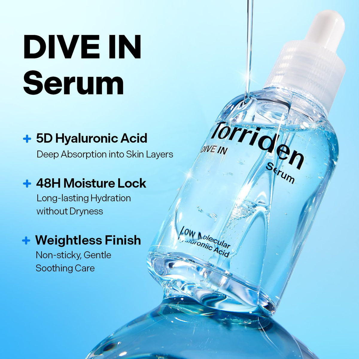Torriden DIVE IN Hyaluronic Acid Serum 50ml bottle with cap
