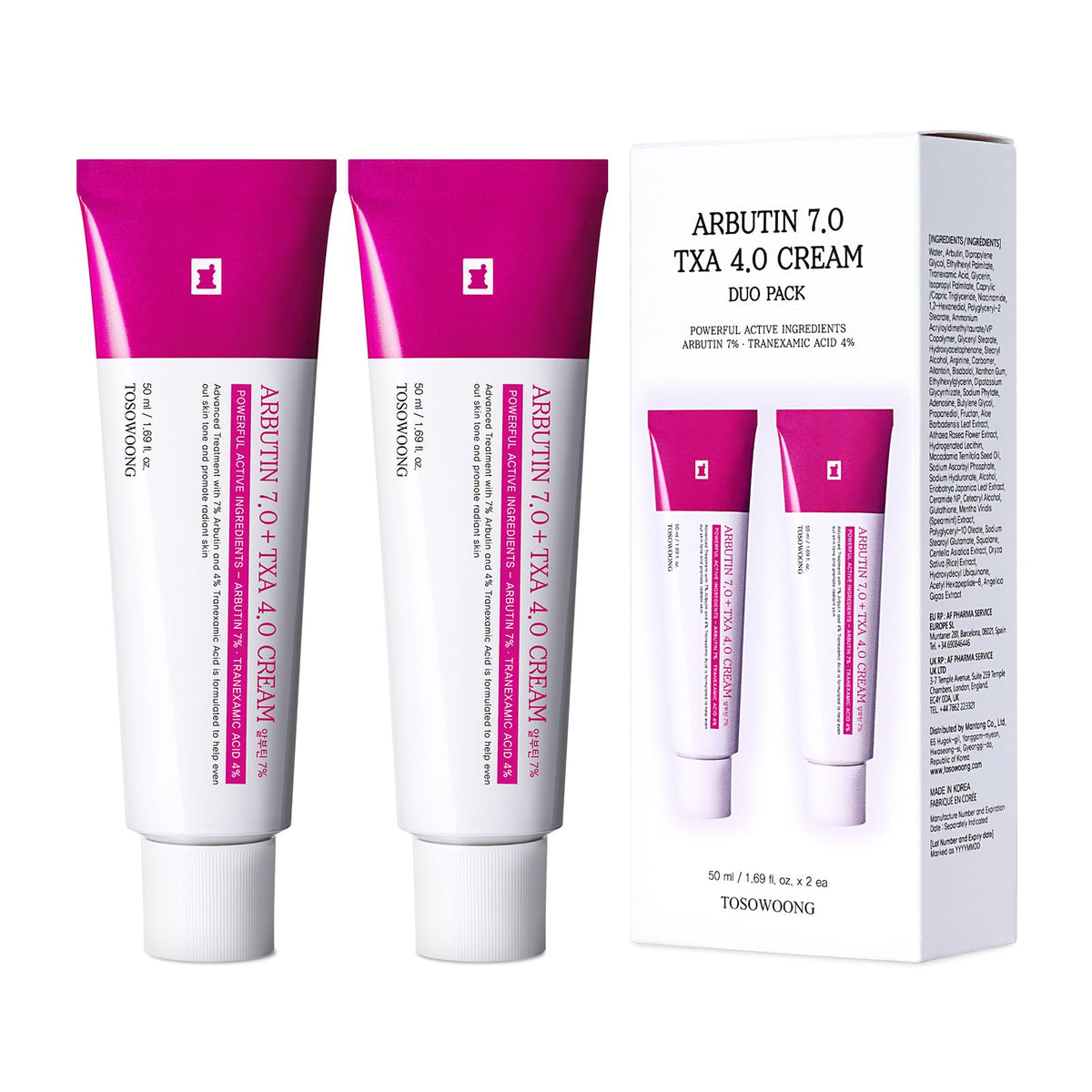 TOSOWOONG Arbutin 7% + Tranexamic Acid Cream 50ml front view