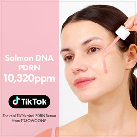 TOSOWOONG Pink Peptide 12 PDRN Serum application on skin