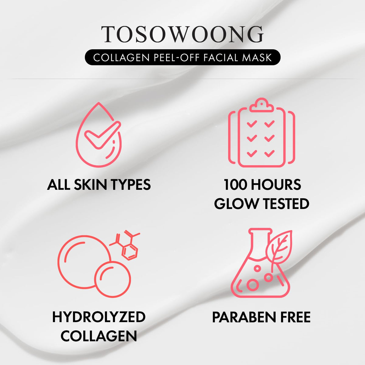 TOSOWOONG Real Collagen Fit Peel-Off Mask after application