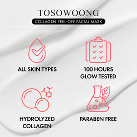 TOSOWOONG Real Collagen Fit Peel-Off Mask after application