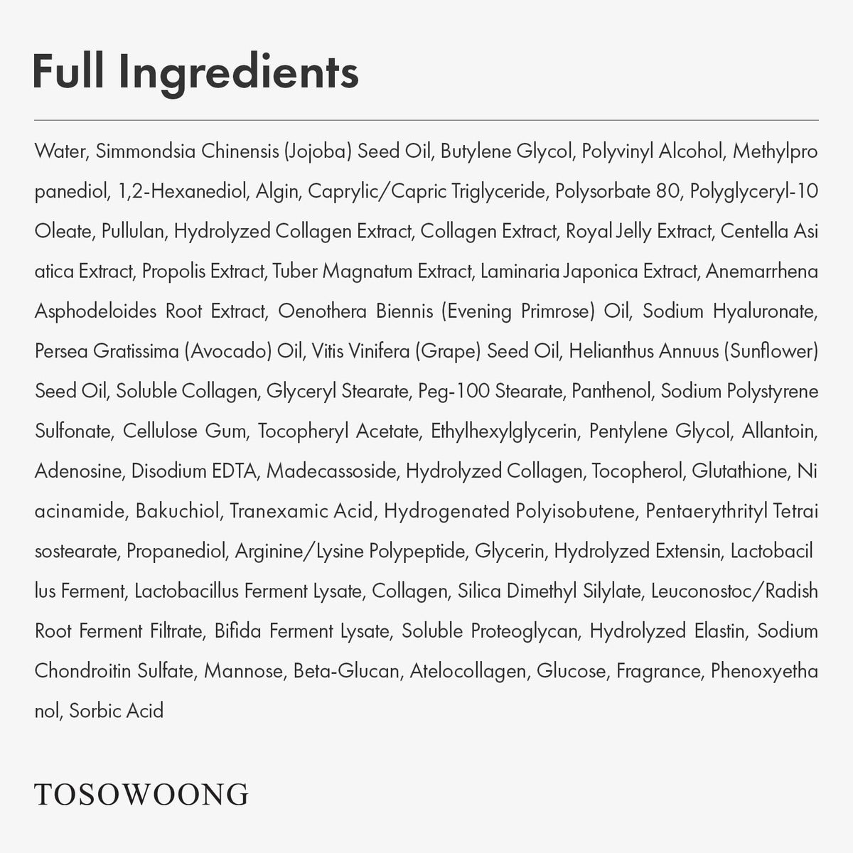 TOSOWOONG Real Collagen Fit Peel-Off Mask on a vanity with skincare products