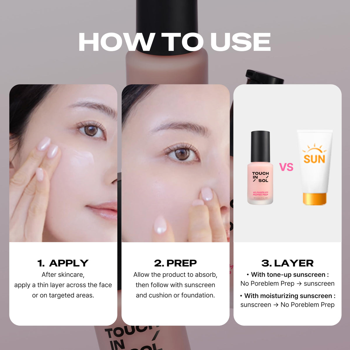 TOUCH IN SOL No Poreblem Primer 2.0 back view with ingredients