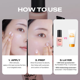 TOUCH IN SOL No Poreblem Primer 2.0 back view with ingredients