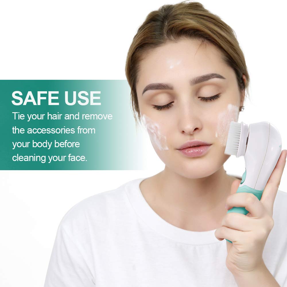 TOUCHBeauty Electric Facial Cleansing Brush in bathroom setting