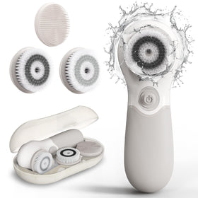 TOUCHBeauty Face Scrubber front view with three brush heads